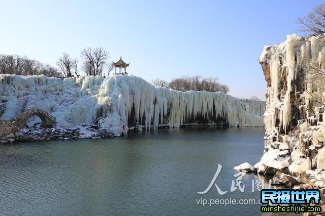 1月中旬镜泊湖瀑布出现四面冰瀑奇观美景