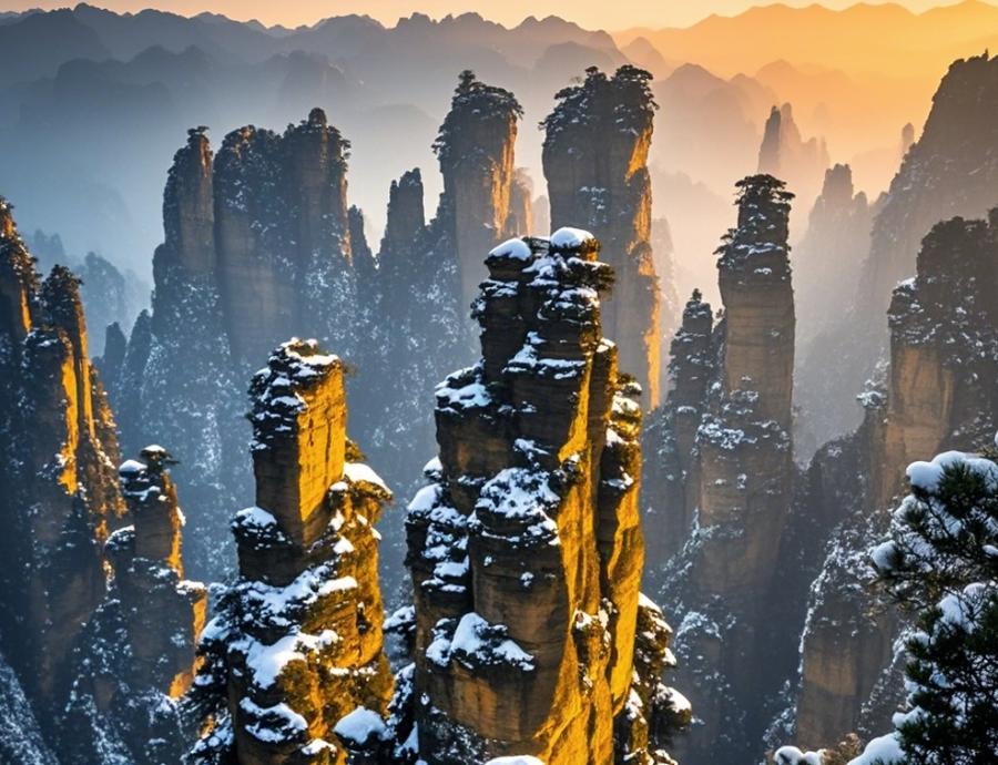 张家界冰雪摄影,感受张家界冰雪世界