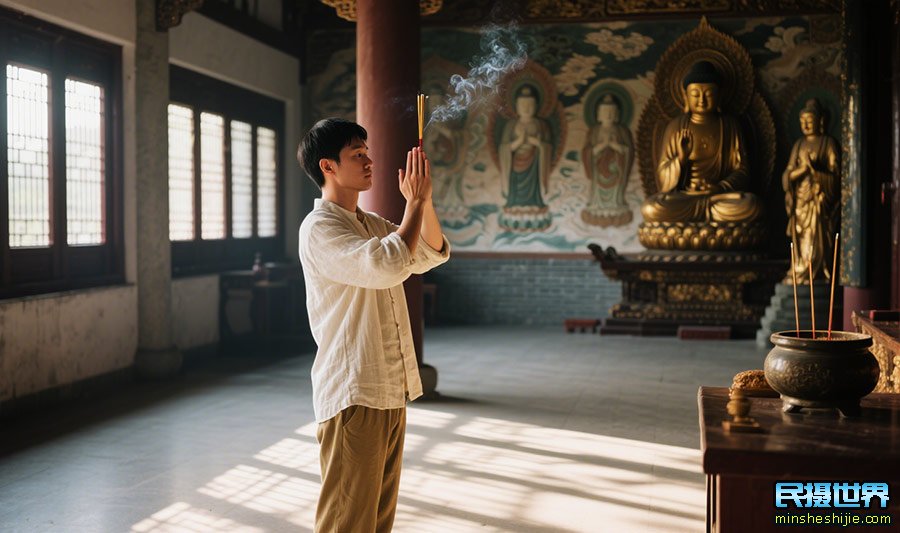 去普陀山的禁忌和注意事项:香客合十